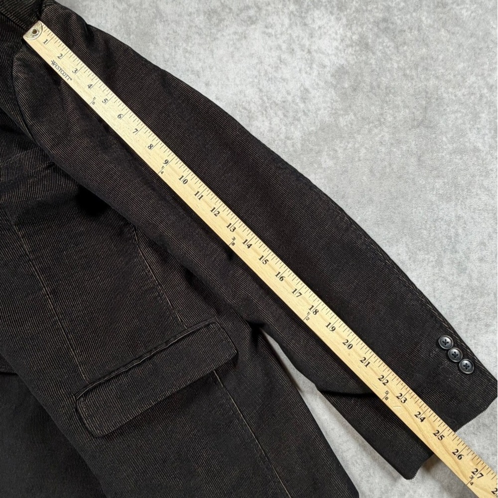 Blue Pronto Uomo Mens XL Blazer Brown Corduroy Sport Coat Two Button Lined - Picture 8 of 8